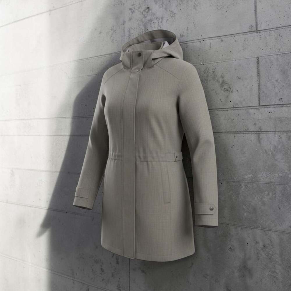 Kirkland Signature Ladies Hooded Trench Coat Gray Size Large